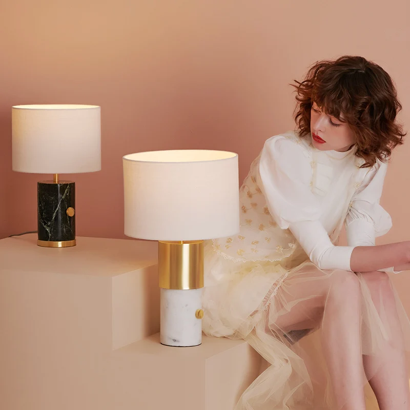 

Table Lamp Bedroom Bedside Lamp Living Room Study Post-Modern European Model House Hotel Mild Luxury Marble Lamps