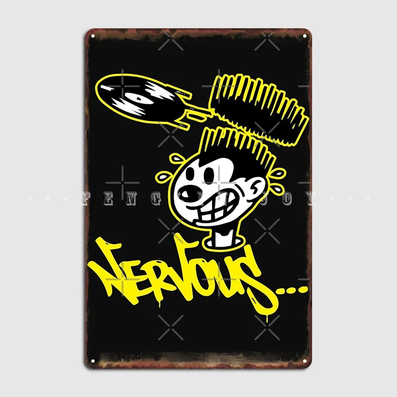 

Nervous Records Logo Metal Sign Wall Cave Home Design Painting Décor Tin Sign Poster