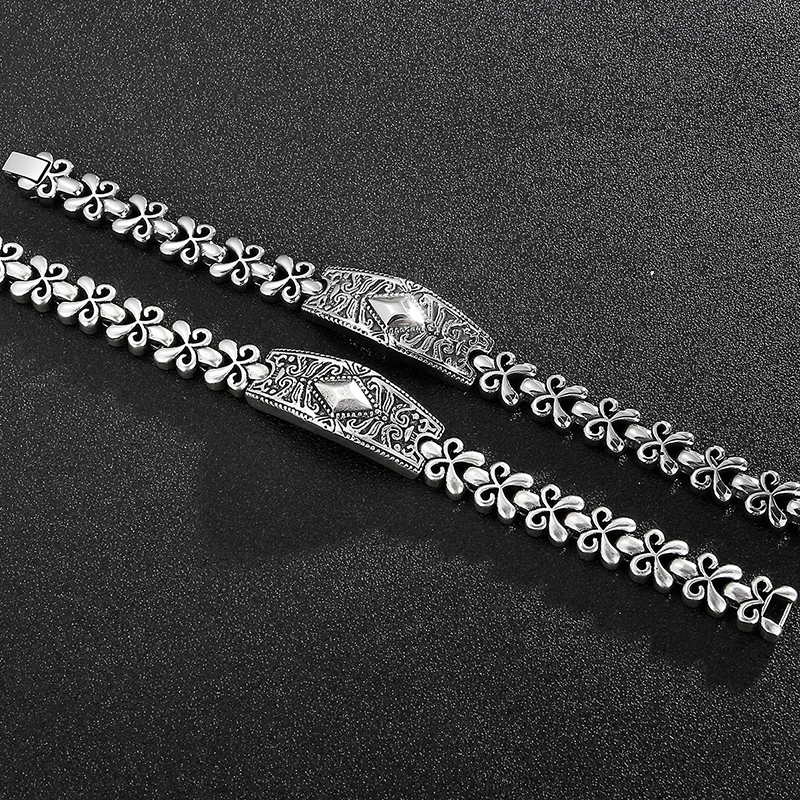 Браслет-цепочка мужской из нержавеющей стали винтажный браслет на руку цвет