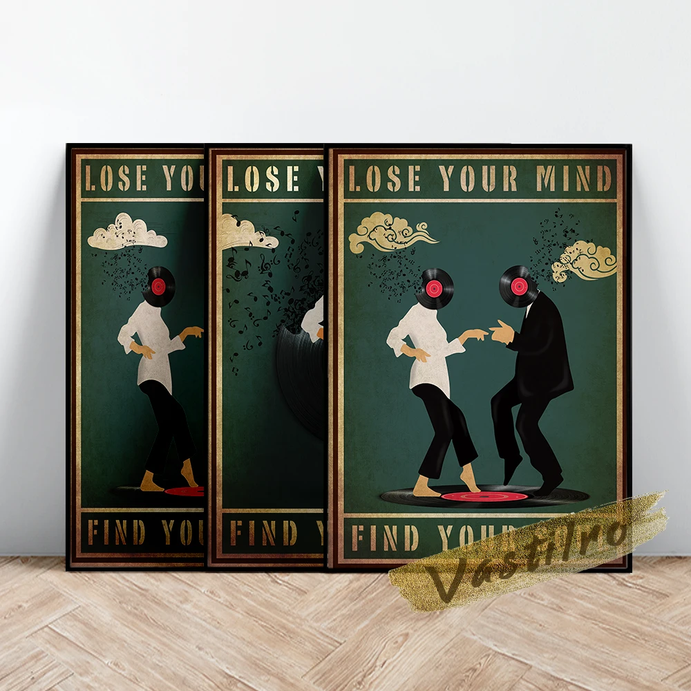 Dance Art Prints Poster Vinyl Record Illustration Wall Picture Retro Canvas Painting Vintage Art  Music Fans Collection Gift