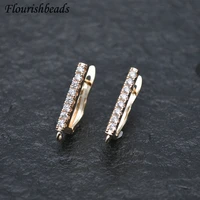 multi rhinestone beads metal earrings hooks real gold plating ear wires connectors diy women jewelry findings components