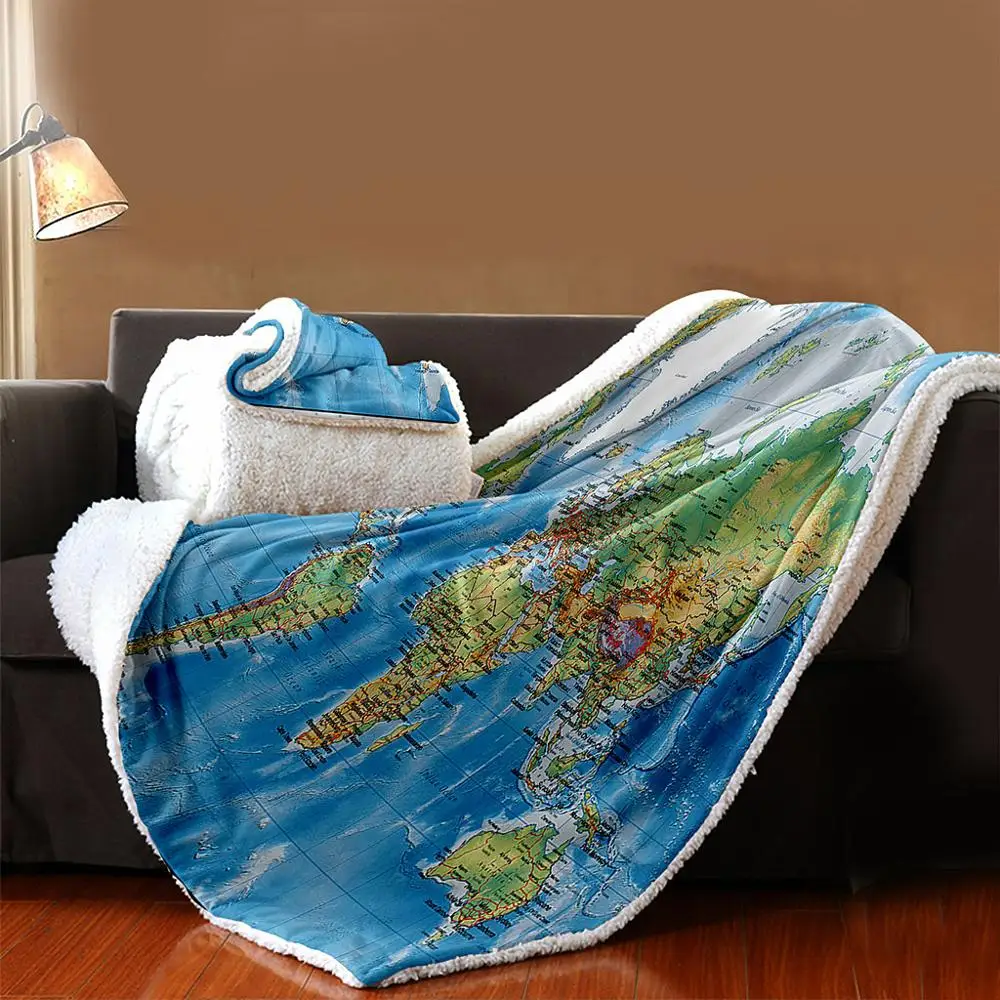 Плед Irisbell с картой мира рождественский подарок домашний декор одеяло для дивана