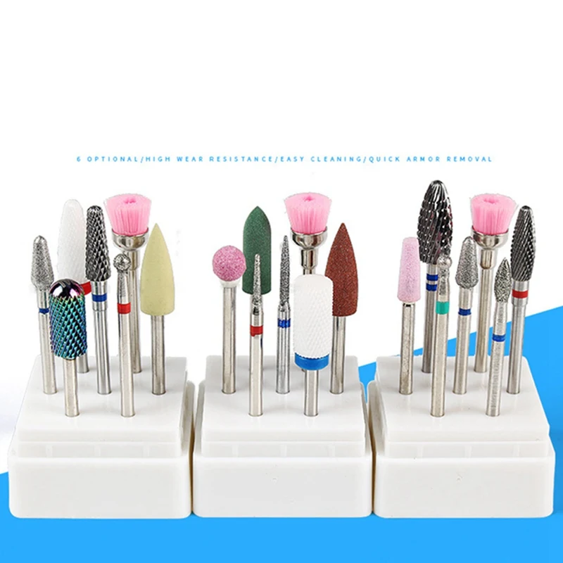 

1 набор керамических вольфрамовых стальных сверл для маникюрного станка аксессуары роторные электрические пилки для ногтей инструмент для...