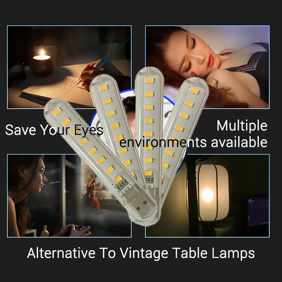 Портативсветильник USB лампа для чтения 5 в пост. Тока 8 светодиодов|Лампы чтения| |