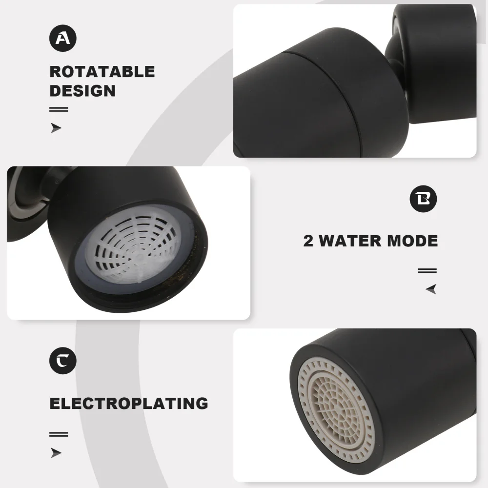 

1Pc Rotatable Extender Kitchen Bubbler Splashproof Nozzle Black