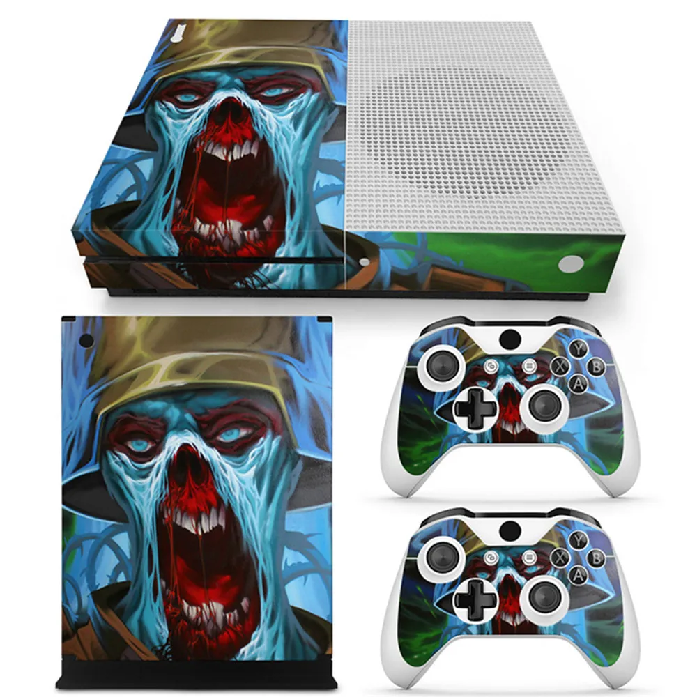 Наклейка в виде черепа для консоли Xbox One S Slim + контроллеры
