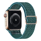 Ремешок резиновый для Apple watch band 44 мм 40 мм 41 мм 45 мм 38 мм 42 мм, регулируемый эластичный нейлоновый браслет для iWatch series 3 4 5 6 se 7