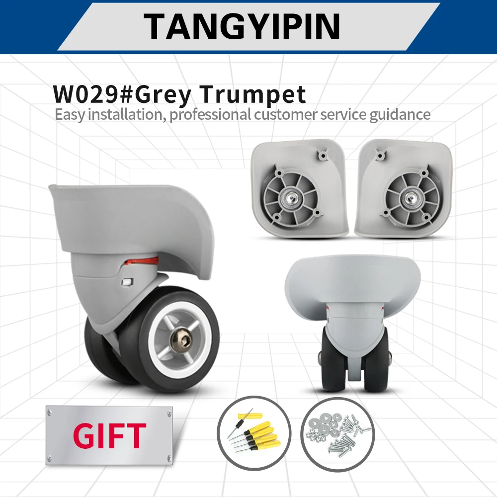 TANGYIPIN W029 2Pcs/Pair Rubber Swivel Wheels 360 Degree Rotation Suitcase Replacement Casters Multifunction Luggage Case Parts
