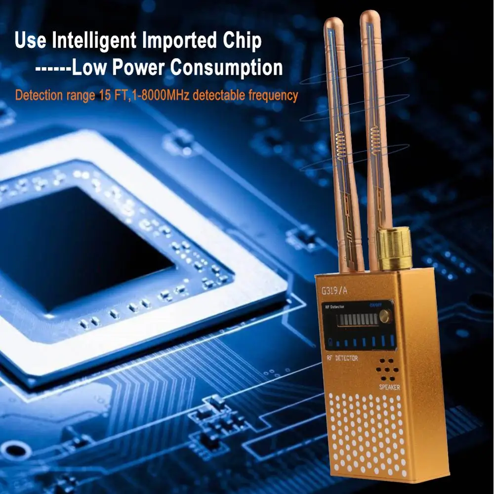 

Dual Antenna Anti Spy Bug Detector GSM Listening Bug Detector Eavesdropping Radio Signal Detector Privacy Protection