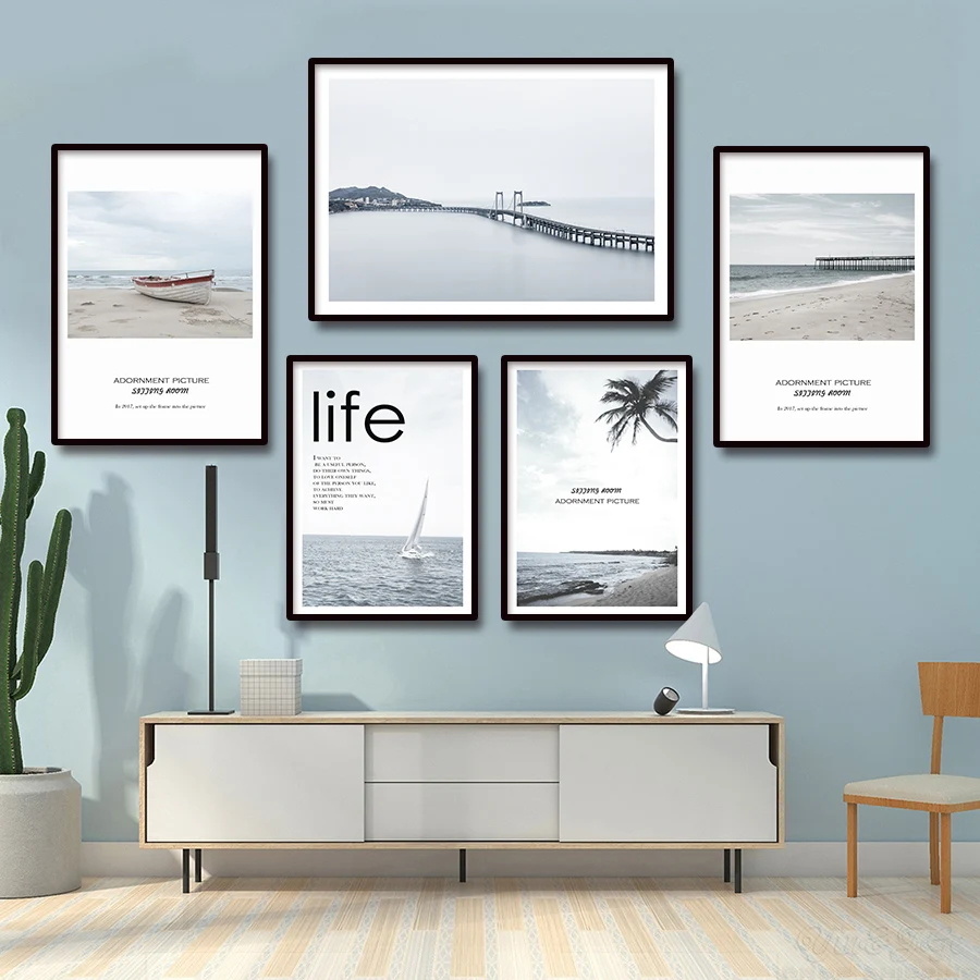 Холст Decorativos картины пейзаж плакаты пляж и мотивационные фразы в печать