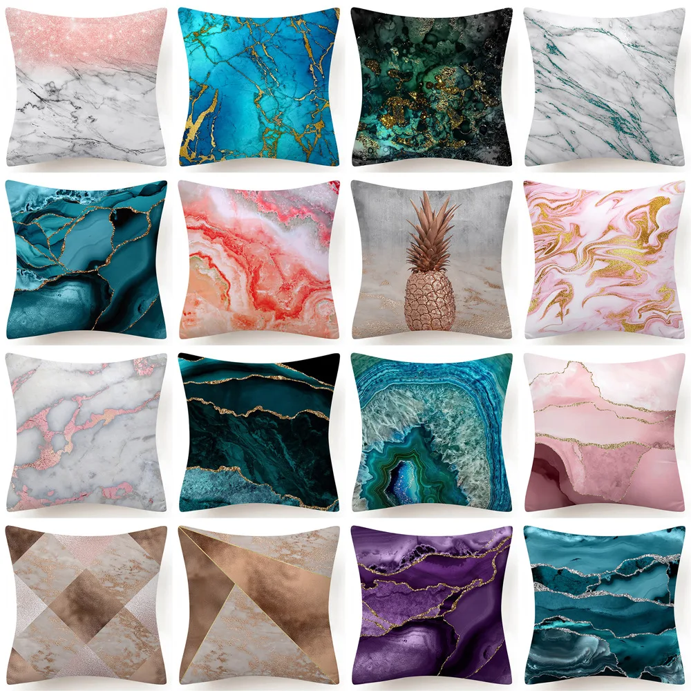 

Современный простой бирюзовый цвет мраморный абстрактный наволочка