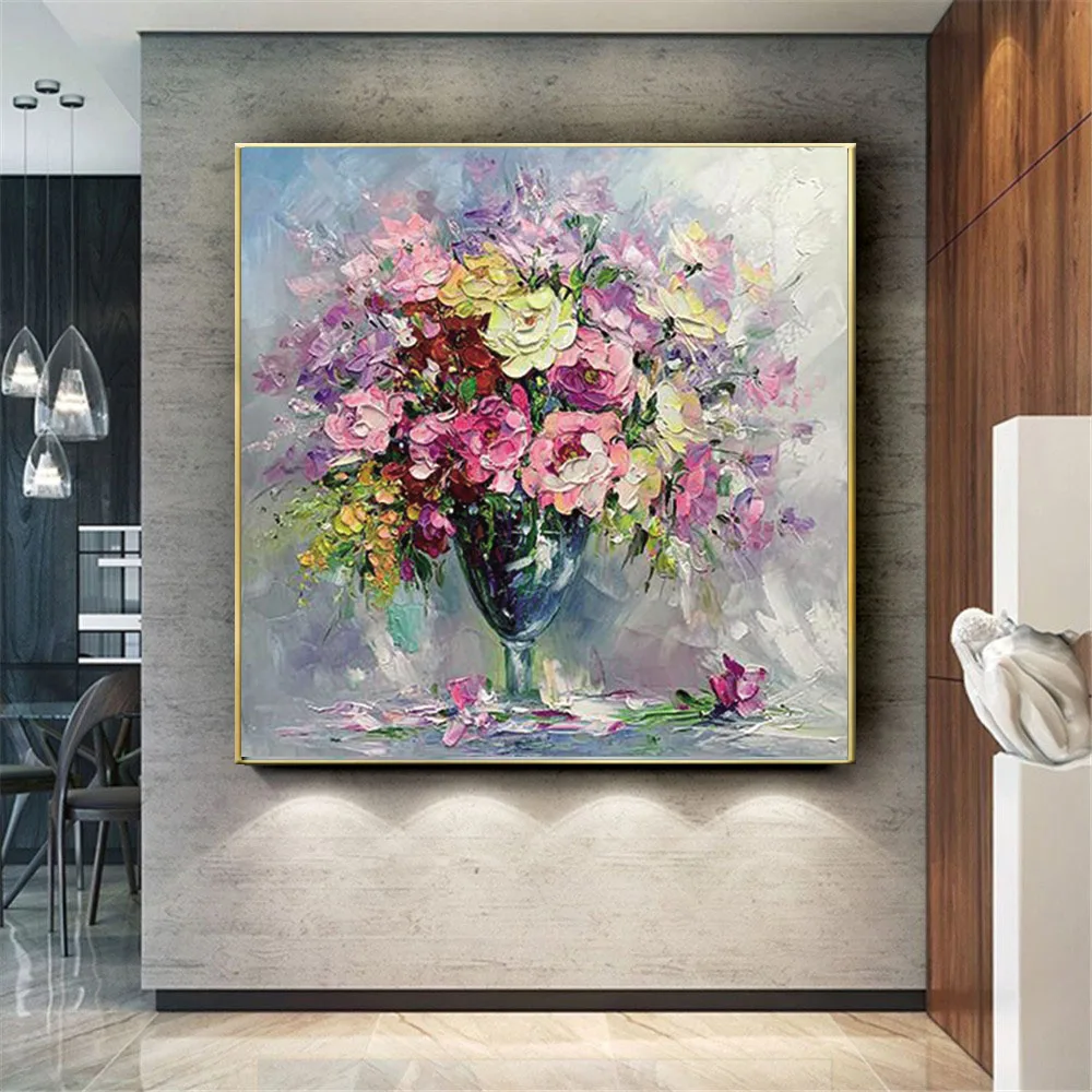 Ручная роспись современный свадебный нож цветок настенная картина Декор дома