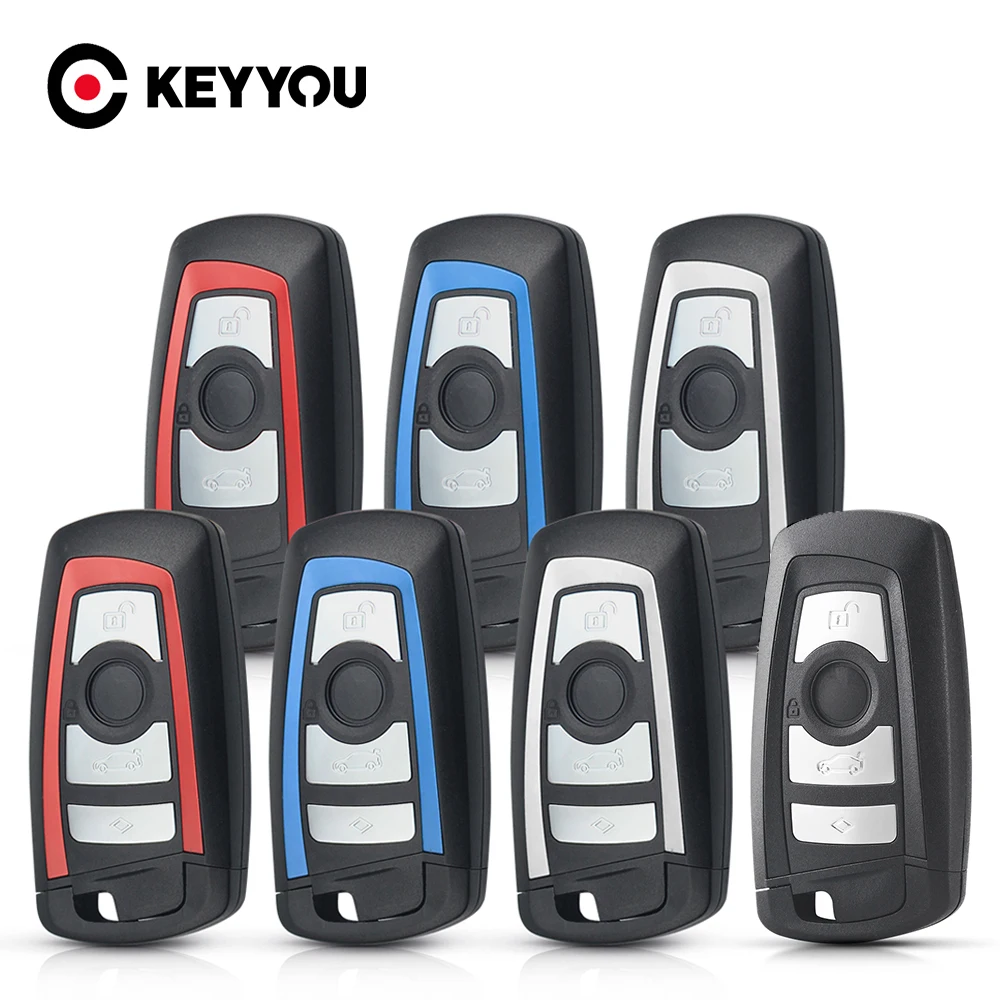

KEYYOU Remote Smart Car Key Shell 3/4 Buttons Case For BMW CAS4 F System 3 5 7 Series 2009 - 2016 E90 E92 E93 X5 F10 F20 F30 F40