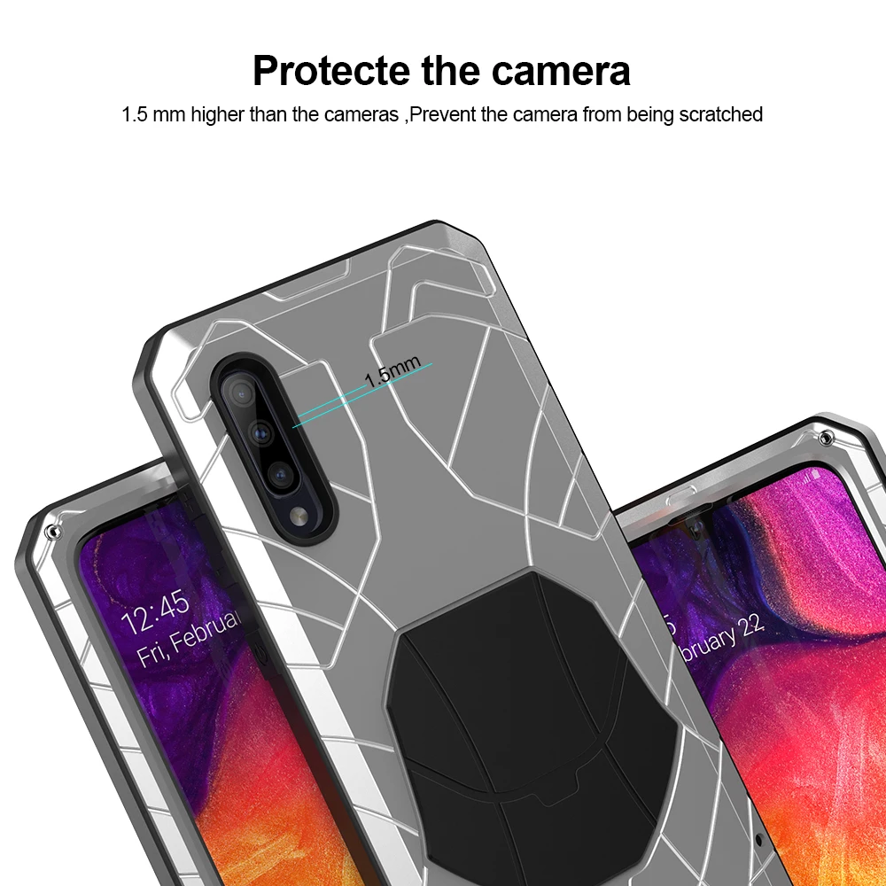 Для samsung Galaxy A30s A51 чехол для телефона жесткий алюминиевый металлический Закаленное стекло Защитная крышка для экрана сверхмощная защита A71 крышка