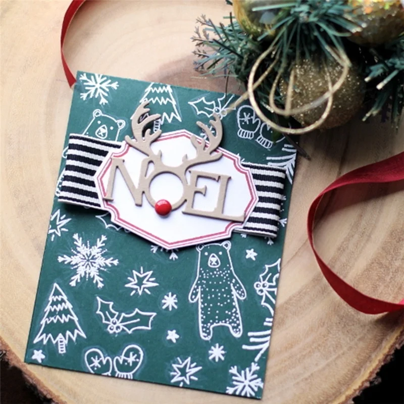 Рождественские металлические высекальные штампы crazyboy с буквами Рождества