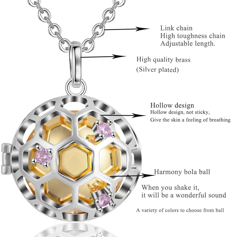 EUDORA 20 мм брелок для улей женский с розовым кристаллом CZ гармония шар кулон со
