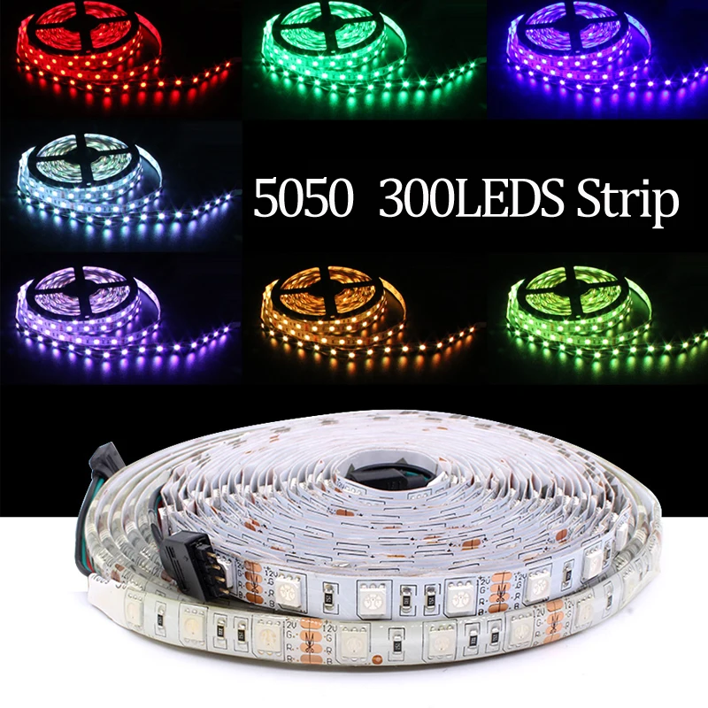 

LED Strip 5050 2835 DC12V 60LEDs/m Flexible LED Light Lamp RGB RGBW 5050 LED Strip 300LEDs 5M/lot