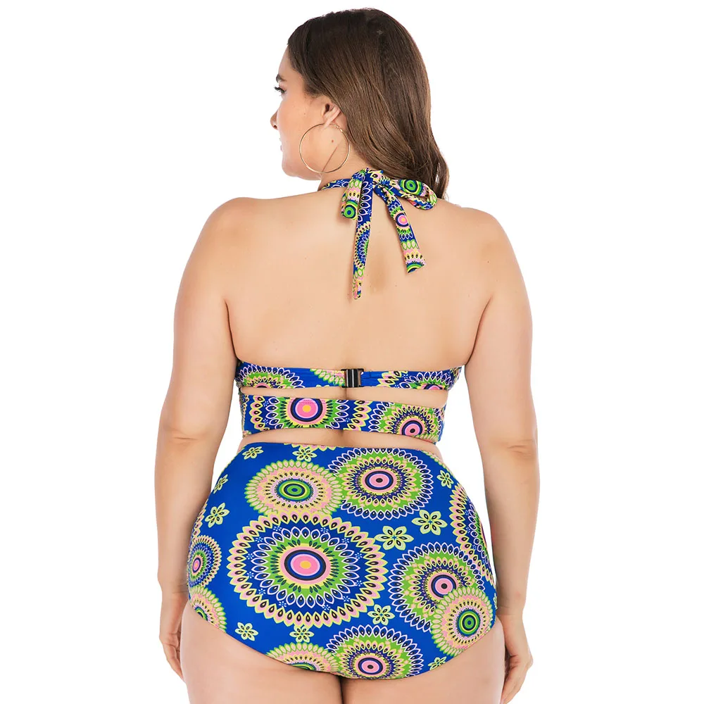 Комплект бикини с принтом купальник со шнуровкой оборками купальный костюм