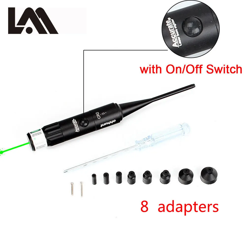

Red Green Laser Bore Sight Kits for .177 to .50 Caliber Red Green Dot Boresighter for Hunting Riflescope Rifle with Switch