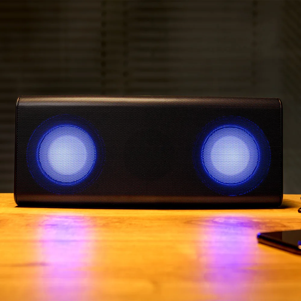 HYASIA светодиодный Bluetooth 5 0 динамик Портативная колонка сабвуфер стерео звук