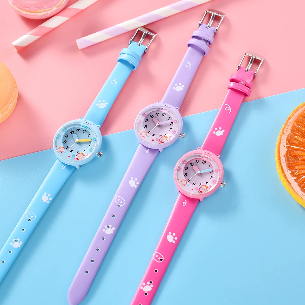 

KEZZI Lovely Cartoon Pig Children Watches Creativity Numerals Dial Kids Watch Students Girls Quartz Wristwatch Relogio infantil