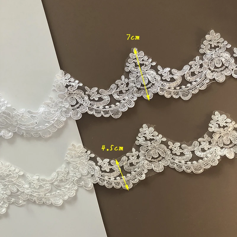 Изящный 2 ярда Белый/цвета слоновой кости цветок Венеция сетка аппликация с