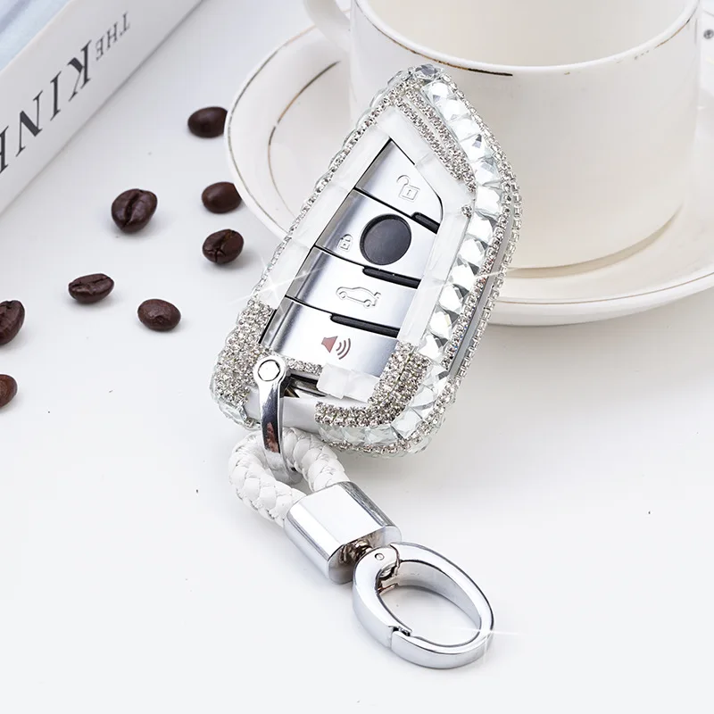 

Diamond Key Case Crystal Car Smart Remote Key Cover For BMW X1 X3 X5 X6 Series 1 2 5 7 F15 F16 E53 E70 E39 F10 F30 G30 keychain