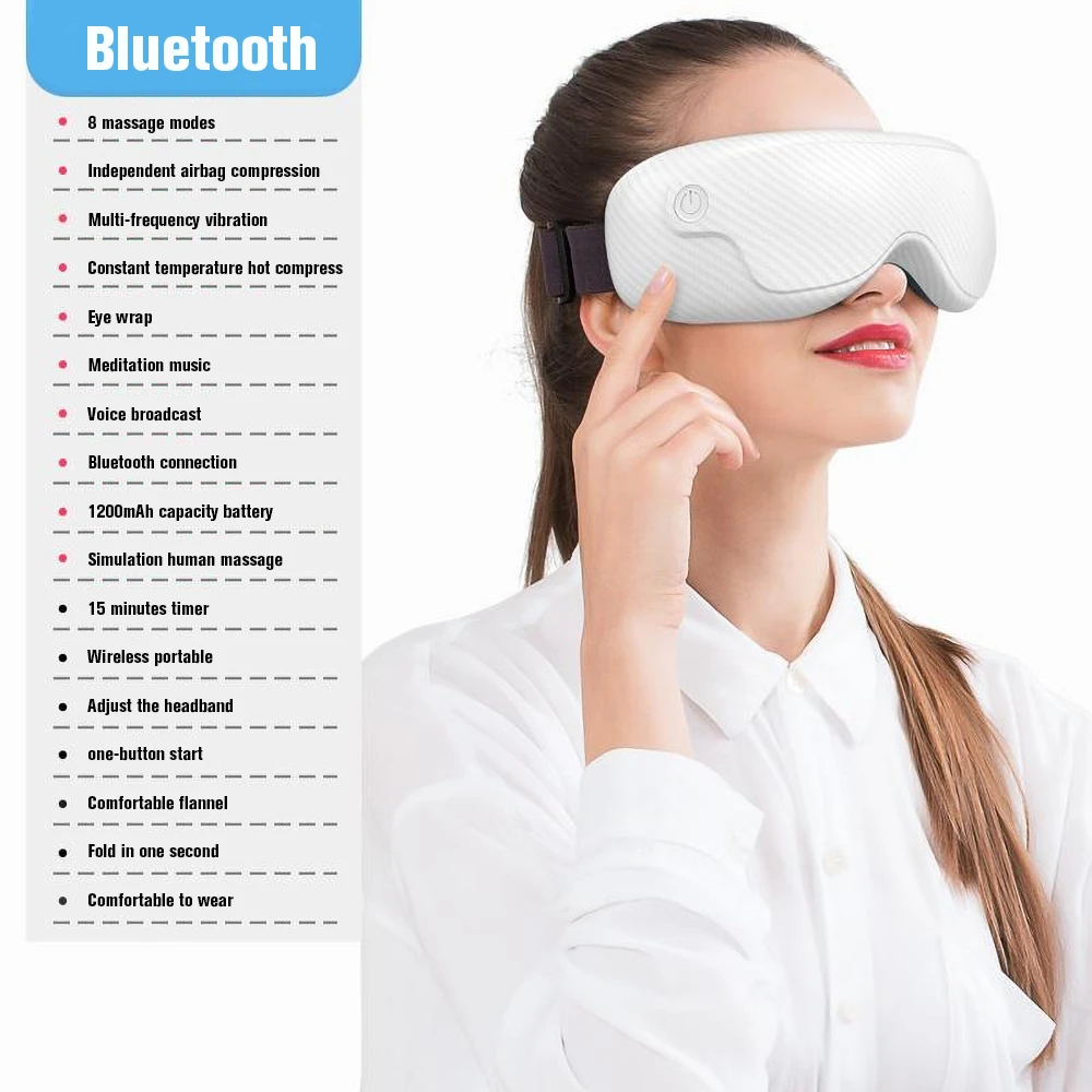 

Smart Airbag Vibration Eye Massager Eye Care Instrumen Heating Bluetooth Music Relieves Fatigue And Dark Circles