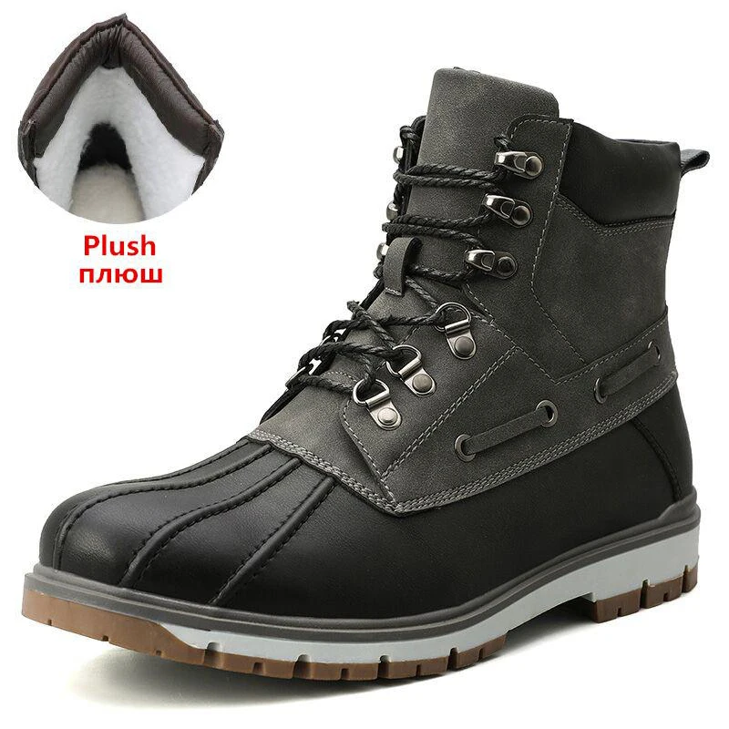 Брендовые зимние ботинки для мужчин Теплые из толстого плюша Мужские ботильоны