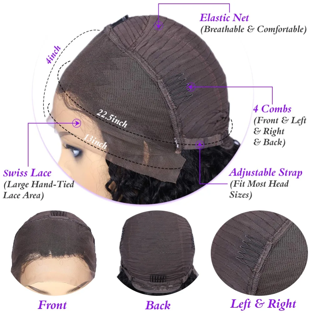 Kinky Curly Human Hair Wigs 13X4 Lace Frontal Wig 150% Density FAVE HAIR Jerry Curly Lace Front Human Hair Wigs For Black Wowen