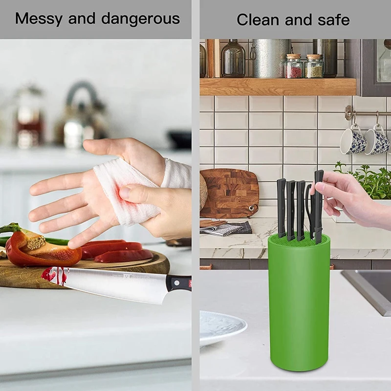 Knife Block Storage Holder Detachable Countertop Slot Stand Without | Дом и сад