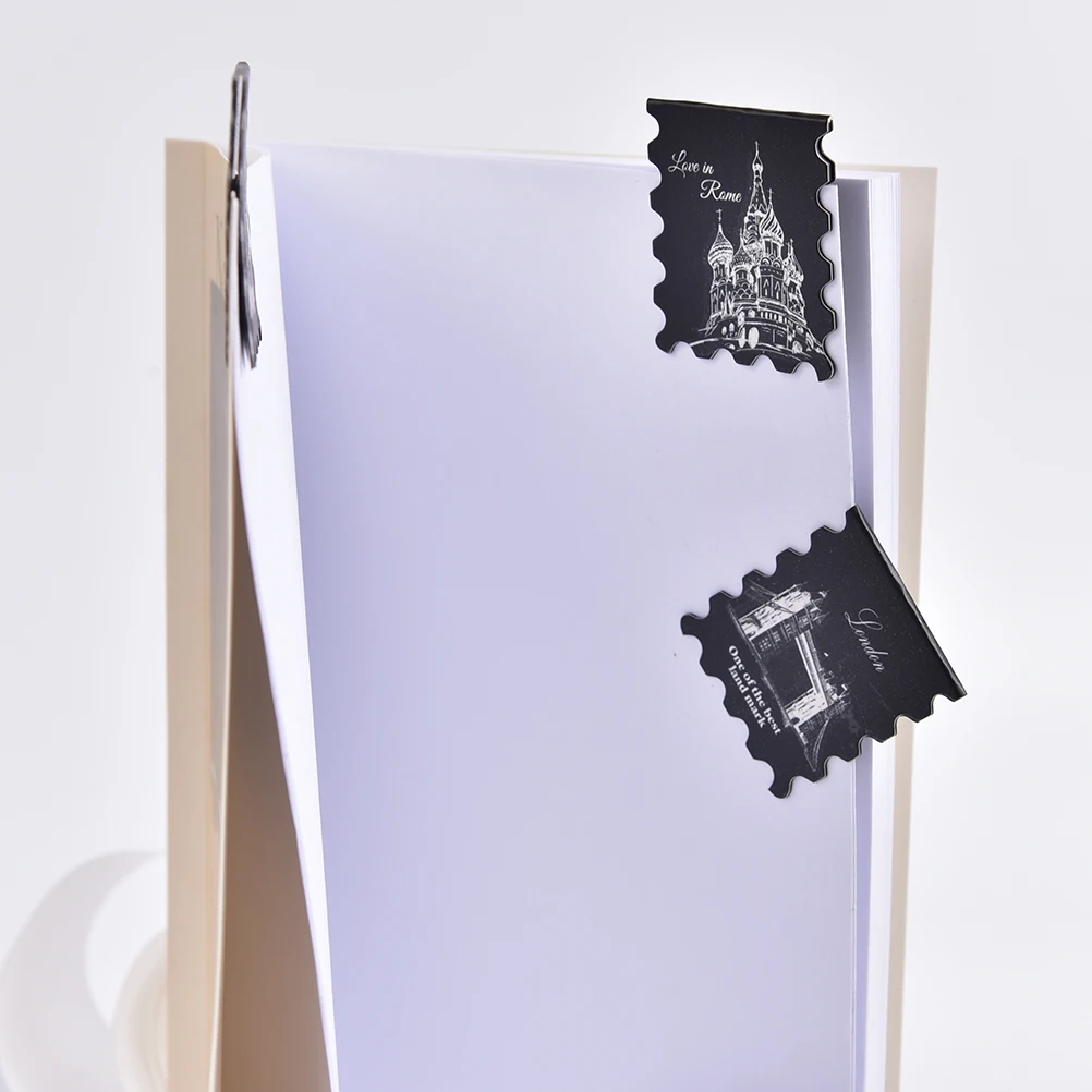 

4Pcs Paris Tower Paper Book Markers Noctilucent Magnetic Bookmarks For Books School Supplies