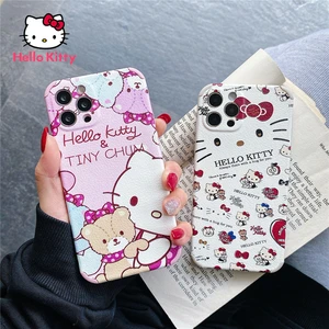 Hello Kitty Cartoon Soft Case Leather Phone Case For Iphone12 12pro 12promax 11 Pro 11promax Mini X 