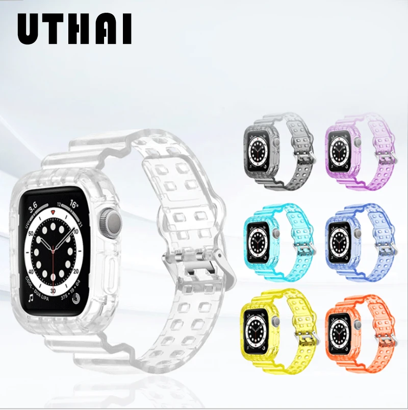 

Ремешок силиконовый для Iwatch Series, встроенный браслет для Apple Watch UTHAI A36, ограниченное количество 4/5/6/SE
