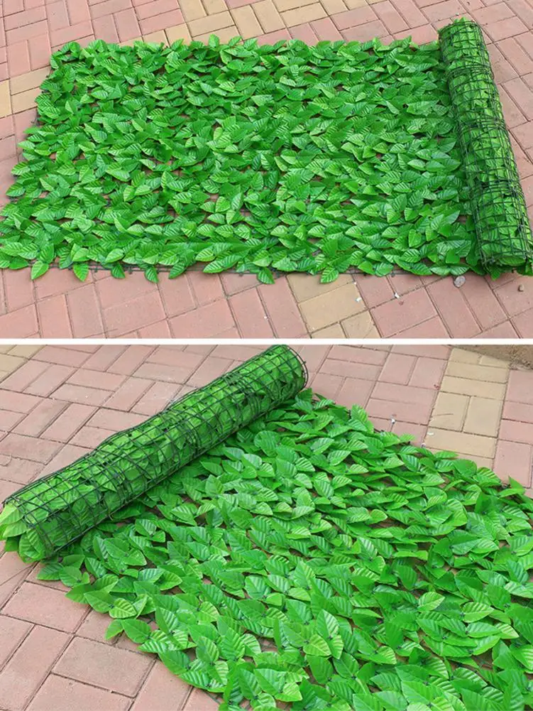 

50x100cm Artificial Leaf Fence Privacy Panels Topiary Hedge Plant UV Protection Privacy Screen Garden Fence Backyard Home Decor