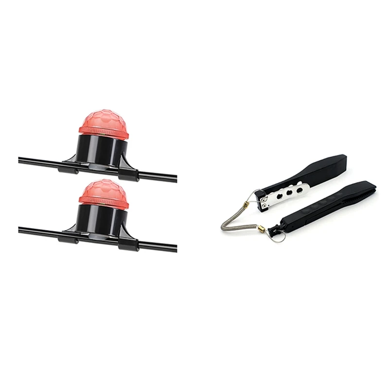 

2 Pcs Night Fishing Bite Alarm Rod Flashlight Tip LED Sensor Light & 1 Pcs Mini Folidge Fishing Grip