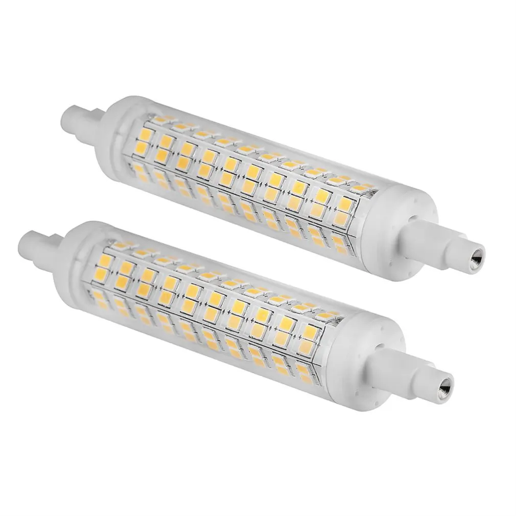 

2 предмета Leshp 120Led 10 Вт 1100Lm R7S 118 мм Диммируемый 100-265V 3000K теплый белый свет с двумя концами, Вольфрам галогеновые лампы заменители