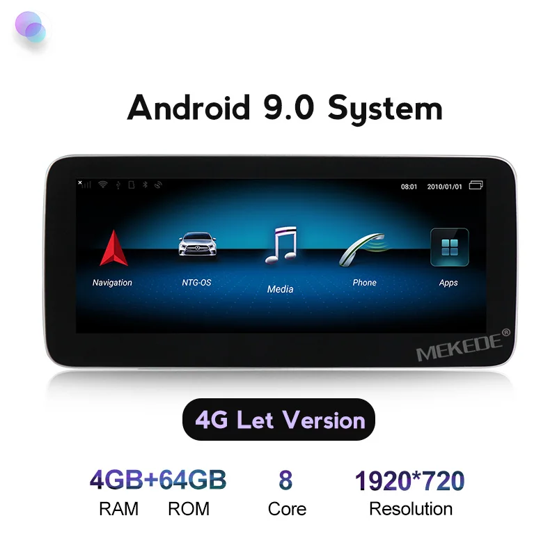 4G 64G 4G LTE 10,2" ips экран Android 9,0 автомобильный Dvd Navi проигрыватель для Mercedes benz C Class W204 2008-2010 автомобильный мультимедийный плеер - Цвет: 4G 64G 4G LTE