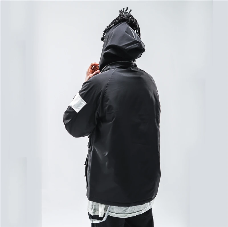 Мужские куртки и пальто осень 2019 черные карго в стиле хип-хоп верхняя одежда |