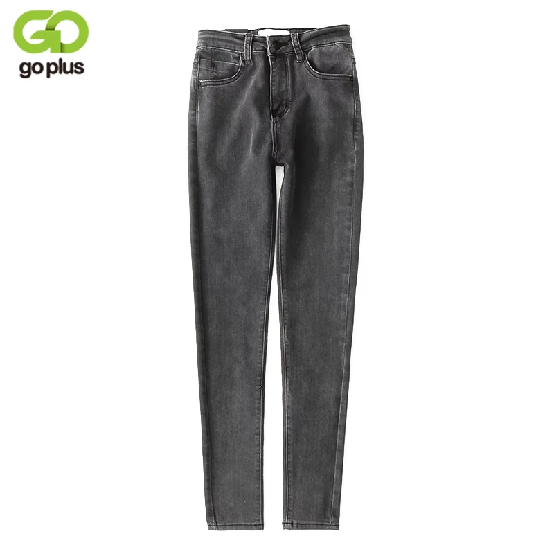 GOPLUS черные джинсы женскиебольшие размеры с высокой талией брюки женские