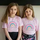 Детские футболки с радугой для близнецов; Футболка с радугой для малышей; Футболка с радугой и надписью Follow Your Dreams; Модные летние топы и футболки с короткими рукавами для близнецов