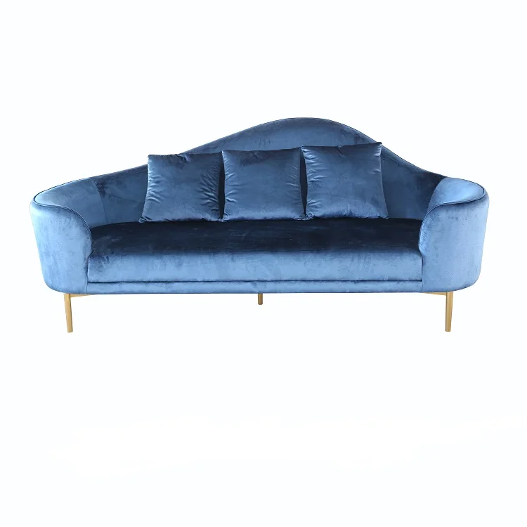 

Modern Luxury Copper Foot Fabric Soft Package Three-Seat Sofa