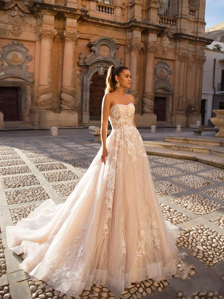 

MNGRL New Simple Wedding Dress Backless Sleeveless Design Chiffon Lace Bride Dresses Princess Dress Plus Size Tailor-made