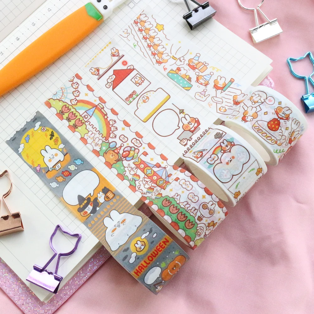 Милый кавайный японский мультяшный школьник Domikee маскирующая васи лента в рулоне