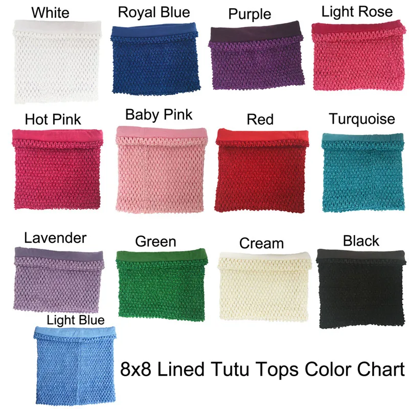 Mixed Colors Line Вязаные крючком платья-пачки для маленьких девочек 1-2 лет, Размер 8x8 дюймов, топы-трубы, платья-пачки для рукоделия, повязки на голову tutu, принадлежности - Цвет: Mixed Colors Line