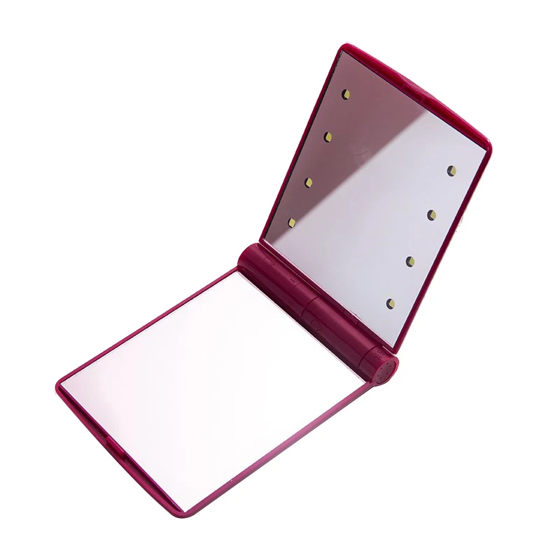8 LED Red 8 светодиодный фонарь зеркало для макияжа с подсветкой, мини карманное зеркало портативное гибкое складное косметическое зеркало светодиодный зеркало - Цвет: 8 LED Red