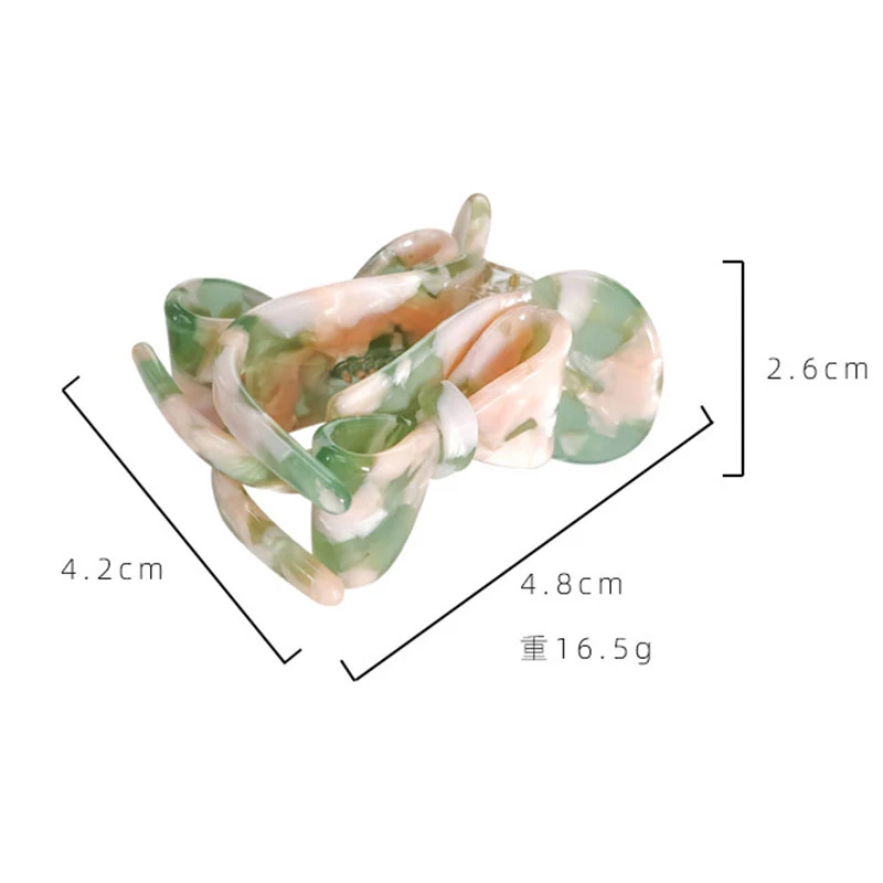 

2020 New Double-sided Bow Geometric Hollow Square Tortoiseshell Leopard Acetate Hair Clip Hair Claw For Women Hair Accessories