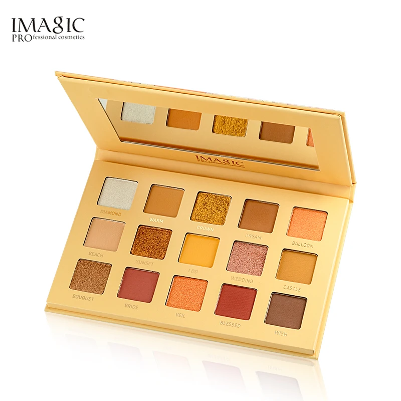 Тени для век imagic Palette Matte Shimmer 15 цветов Высокая пигментная блестящая пудра матовая палитра De Maquiagem для женской косметики