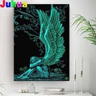 5D Diy алмазная живопись Ангел зеленые крылья Алмазная мозаика распродажа Стразы Вышивка крестиком B852