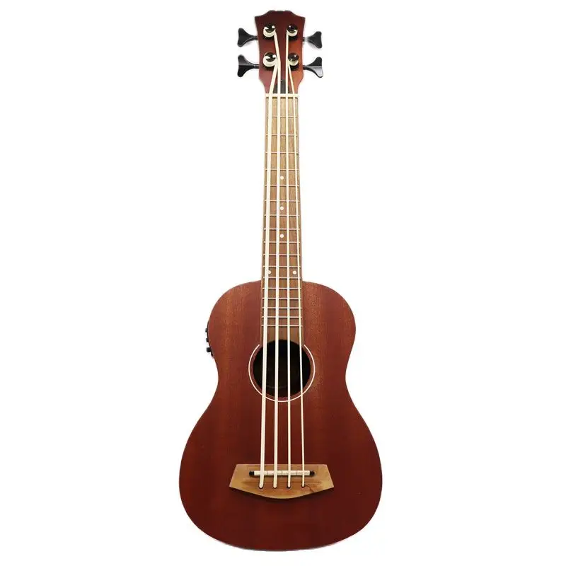 30 zoll elektrische ukulele bass gitarre voll okoume holz gitarre körper natürliche farbe 4 string mini uk bass gitarre kinder geschenk free